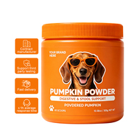 Poudre de citrouille pour animaux de compagnie, marque privée OEM, supplément en poudre pour chiens, boîte de 300g, additif alimentaire pour animaux, personnalisable