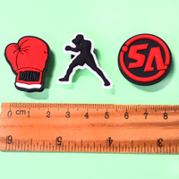 Série de boxe populaire breloques de chaussures en PVC gants de boxe chaussures accessoires breloques sabots accessoires de chaussures en gros