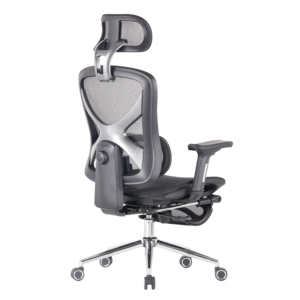 Office Recliner Chair with <b>Adjustable</b> Headrest Ergonomic Mesh Design Fabric Upholstery for Home Use with <b>Footrest</b> - Product Image 4