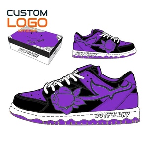 2023 personnaliser hommes <span class=keywords><strong>grande</strong></span> <span class=keywords><strong>taille</strong></span> violet marche Skateboard chaussures fabrication personnalisé haut bas baskets hommes - Product Image 1