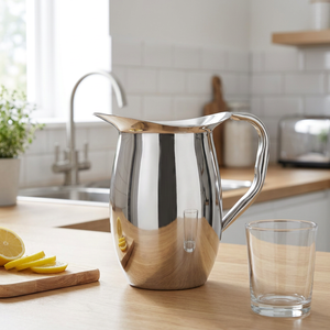 Jarra de Agua de Metal Duradera con Acabado de Espejo de Acero Inoxidable para Uso en la Cocina - Product Image 1