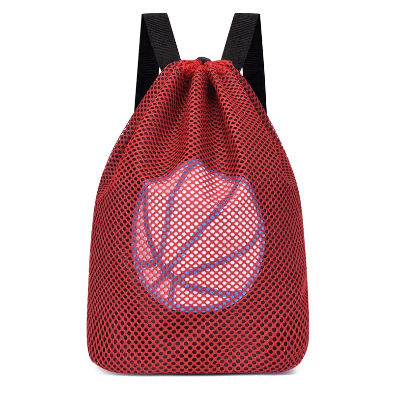 Ai-MICH Light Training Strap Backpack Nylon Polyester Waterproof Soccer Basketball Ball Bucket Mesh Drawstring Bag Fitness
