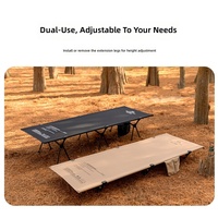 Lit de camp pliant Mountainhiker, double usage (hauteur réglable), pour camping en extérieur et sieste, en tissu Oxford portable