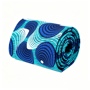 Promotion Tissu Wax Africain Satin Royal Parfumé à base de coton blanc avec motif de <span class=keywords><strong>vigne</strong></span> <span class=keywords><strong>rouge</strong></span> et bleu, Foulard Gele Africain Ankara - Product Image 2