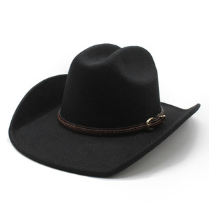Chapeaux en feutre à large bord en laine vintage pour hommes et femmes, chapeau de gentleman, chapeau de cowgirl, chapeau de <span class=keywords><strong>jazz</strong></span>, style western cowboy - Product Image 3