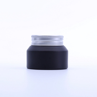 ODM OEM usine 15g 30g 50g pot en verre noir vide pot en verre bouteille pour lotion gommage corporel crème pour les yeux baume à lèvres avec couvercle en aluminium
