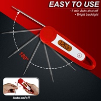 Termometer BBQ memasak nirkabel, pengukur suhu daging Digital cerdas multifungsi desain baru bahan baja tahan karat dapat dilipat mudah tanpa kabel