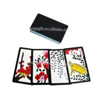 Cartes de jeu en PVC personnalisées, écologiques, pour la famille, en plastique noir mat, mini, classiques, jeu de cartes Hanafuda pour