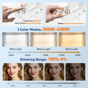 34inch Large Half Moon Light Nail Tech 456 LEDs 3 Color Modes Infinitely Knob Phone Holder Charging Function <b>Foldable</b> Home <b>Desk</b> - Product Image 3