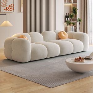 Sofá Individual de Terciopelo Estilo Crema con Efecto Gelatina para Sala de Estar, Alojamiento, Apartamento en <span class=keywords><strong>Alquiler</strong></span>, Espacios Pequeños, Fila Recta - Product Image 2