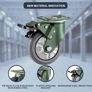 Ratuko gamin tojas guriga YTOP Hochleistungs-Lenkräder grau Schwenk räder Bremsen Industrie rollen - Product Image 6