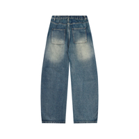 Jean Carpenter OEM pour Homme, Coupe Ample et Large, en Denim, avec Poches Plaquées, Style Workwear, Bleu et Noir, Fournisseur