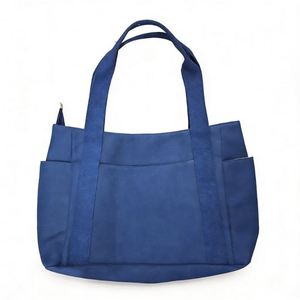 Custom Canvas <b>Gym</b> <b>Tote</b> Bag-Medium Size Sports <b>Tote</b> with Dual Side Pockets Heavy Duty Workout Bag Custom Logo Letter Pattern 12oz - Product Image 2