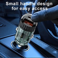 Mini adaptateur de chargeur de voiture PD magnétique Transparent 36W allume-cigare dans la voiture charge rapide double ports USB-C type-c