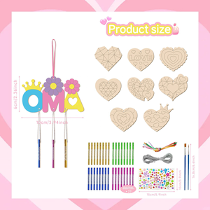 9 Pendentifs décoratifs créatifs en bois en forme de cœur, faits à la main, perlés, vierges, pour la Saint-Valentin, Diwali, Ramadan - Vente chaude, avantageux - Product Image 1