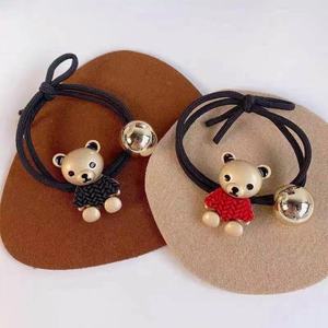 Cartoon Bear Hair Ties High Elasticity Black Red <b>Magnetic</b> Casual Headdress Spring 2021 Jinhua - Product Image 2