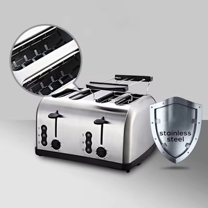 เครื่องปิ้งขนมปังสแตนเลสทรงยาว 4 ช่อง สำหรับเบเกิล รองรับไฟ 120V 220V 240V  โลโก้ปรับแต่งได้ตามสั่ง (OEM) - Product Image 6