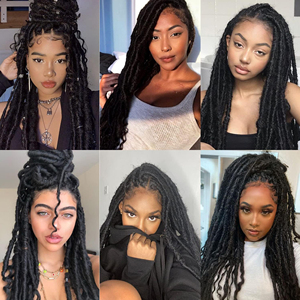 Extensions de cheveux tressés Goddess Locs naturels de 10 à 12 pouces, 0,3 à 0,4 <span class=keywords><strong>cm</strong></span>, doux pour la peau, durables, prix d'usine pour la beauté noire - Product Image 6