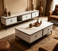 Table basse en verre et meuble TV de style moderne, meubles de maison élégants pour le salon