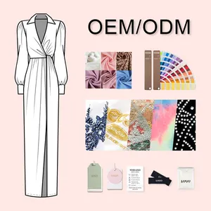 Oem Odm कपड़े निर्माता खुद ब्रांड कस्टम कम Moq परिधान डिजाइन सेवा उच्च गुणवत्ता परिधान महिलाओं आरामदायक पोशाक