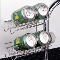 Porte-éponge de robinet de cuisine, support de rangement en acier inoxydable, organisateur d'évier caddie à suspendre pour les brouillettes, savon