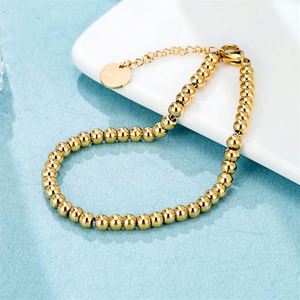 Custom Metal Round logo Tags Jewelry Women <b>Gold</b> <b>Beads</b> Chain <b>Bracelets</b> Jewelry - Product Image 5
