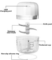 Appareils de cuisine automatique USB Mini hachoir à nourriture pour bébé Machine à ail électrique Sauce à tremper Hachoir à viande