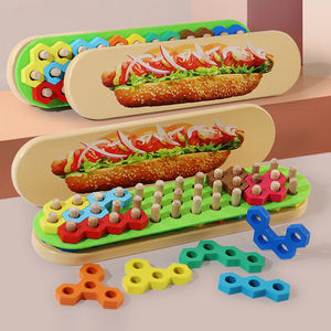 Gioco Educativo Montessori DIY 3D Hot <span class=keywords><strong>Dog</strong></span> Column <span class=keywords><strong>Puzzle</strong></span> in Legno Impilabile con <50 Pezzi per Bambini - Product Image 2