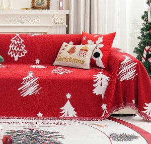 2025 Alibaba compras en línea lujo hogar Navidad deco sofá cubierta vacaciones, nuevo diseño europeo elegante tejido Santa sofá cubierta - Product Image 4