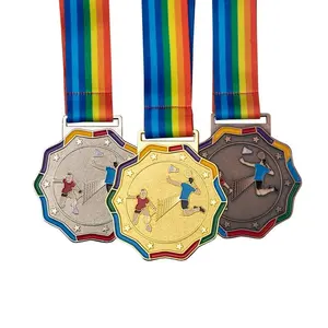 Medaglie di badminton in metallo all'ingrosso medaglie personalizzate medaglie da competizione in bronzo argento dorato
