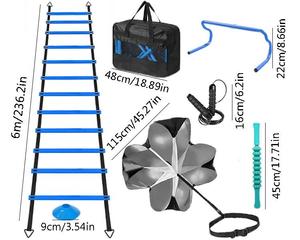 Kit d'entraînement de vitesse et d'agilité avec cônes et échelle pour le football, accessoires de sport et équipement de fitness - Product Image 6