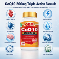 OEM CoQ10 200mg Softgels avec Shilajit PQQ Formule triple action-Complément alimentaire énergétique pour la santé cardiaque