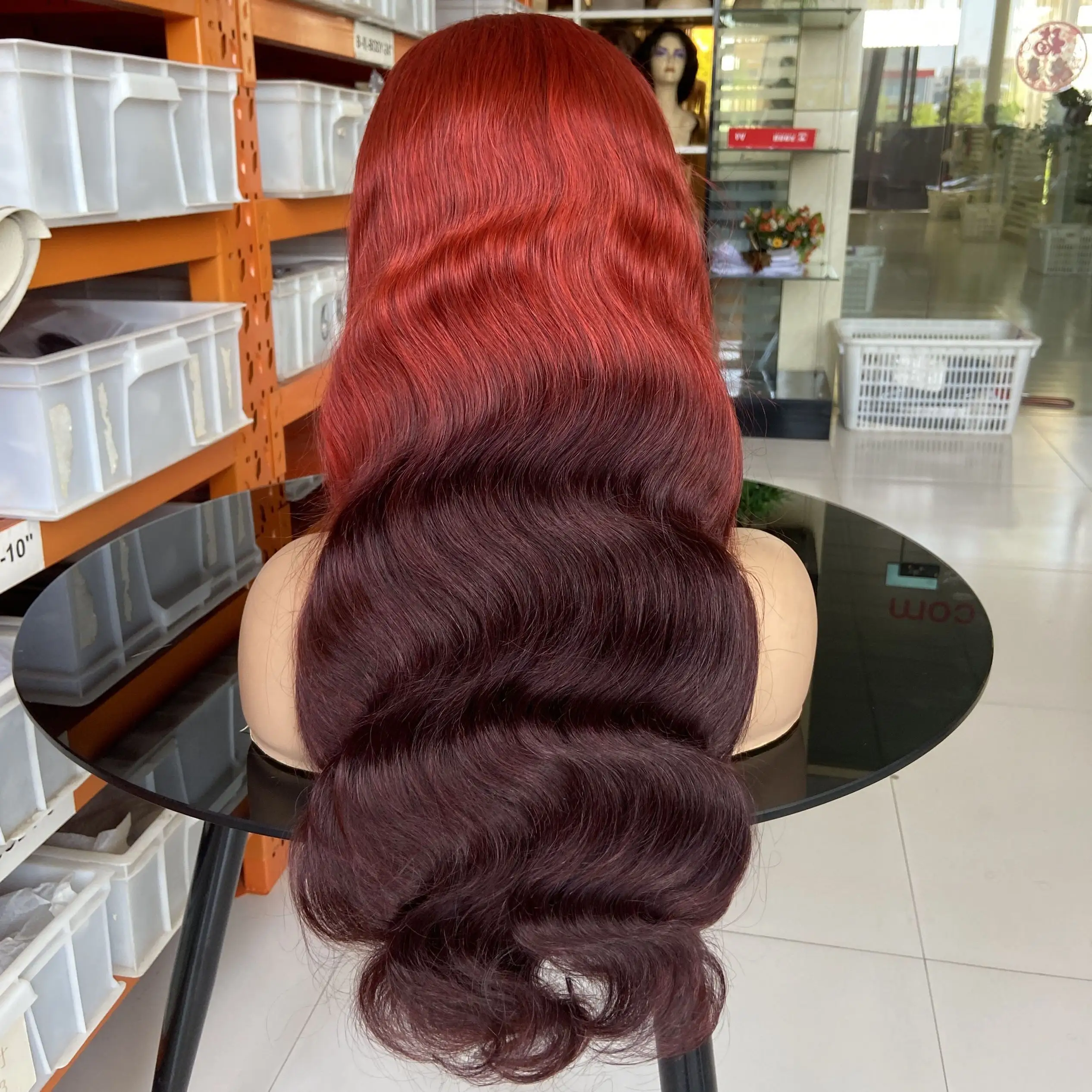 Customized Ombre Colored Human Hair Wigs Lace Front Body Wave Human Hair Wigs For Women Ombre 13x4 Lace Frontal Wigs Pre Pluck