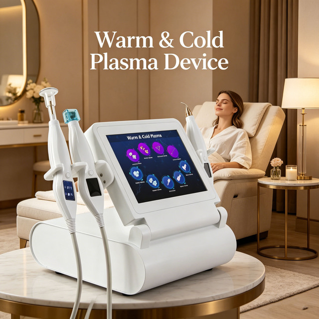 ODM 10.4 Inch Touch Screen Cold Plasma Machine Three Handles Deep Clean Skin Remove Moles Stable Salon Equipment CE Approved
