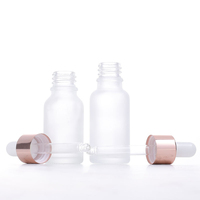 Boston Cosmetic Bouteilles d'huile essentielle compte-gouttes en verre dépoli bouchon en or rose 5ml 10ml 15ml 20ml 100ml tailles pour sérum de soin de la peau
