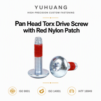 Vis à tête cylindrique Torx T10 en acier inoxydable M2 M3 M4 M5 M6 M8, avec patch en nylon anti-déchirure à filetage rouge, vente directe usine sur mesure