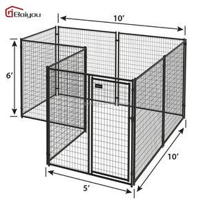 Tugas berat Modular Wire kawat las logam Mesh ramah lingkungan hitam dasar luar ruangan kandang anjing untuk anjing - Product Image 3