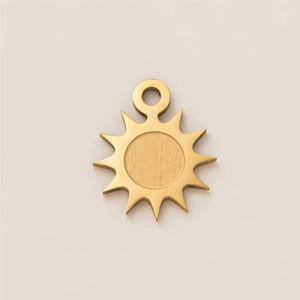 Pendentif vintage YIMEILI en acier inoxydable plaqué PVD or 18 carats, motif étoile, lune, <span class=keywords><strong>soleil</strong></span>, hexagramme, breloque DIY, résistant à l'eau et inaltérable - Product Image 6