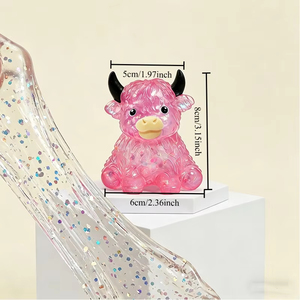 Lindo Juguete Sensorial de Vaca Highland de Malta con Purpurina, Suave, de Subida Lenta, Antiestrés y para Aliviar la Ansiedad - Product Image 6