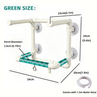 Support de douche pliable pour oiseaux avec ventouse pour fenêtre, plateforme de bain pour perroquets, perchoir de douche pour oiseaux