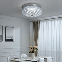 Plafonnier en cristal personnalisé chambre lampara couloir allée foyer entrée balcon moderne simple lumière ronde