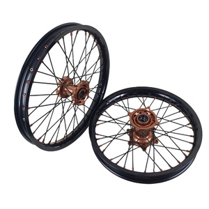 Jeu de roues à rayons en alliage anodisé CNC KYZ 21/19 pouces, moyeu Supermoto pour <span class=keywords><strong>KTM</strong></span> EXC SXF XC XCW SX 125-530cc Enduro MX Racing Pro Kit - Product Image 3