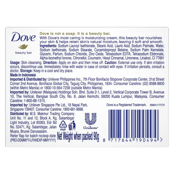 Unilever Authorized 90g Dove Soap Bar Wholesale