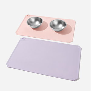 CUSTOM Silicone Feeding <b>Mat</b> For Dogs <b>Cats</b> Small Animals Non Slip Waterproof Easy Clean Solid Color Indoor Use Square Shape - Product Image 1