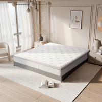 Matelas à ressorts moderne Queen Size, fermeté douce et durable, épaisseur 20 cm, conception compressée sous vide et enroulable pour usage domestique et hôtelier