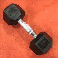 Équipement de gymnastique Haltères hexagonales pour la musculation Haltères en caoutchouc en kg et lb