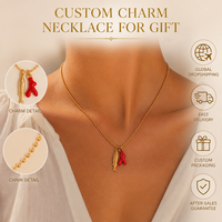 Kalung Ikan SongYi dan Liontin Figur Merah untuk Wanita, Kalung Rantai Manik-Manik Gaya Boho, Perhiasan Fashion untuk Liburan dan Sehari-hari