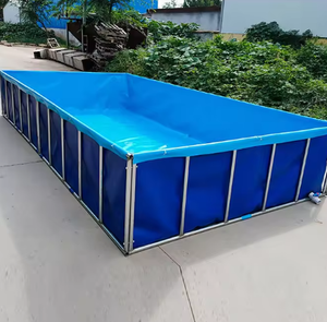 Piscine géante rectangulaire carrée en acier inoxydable hors sol avec cadre métallique, anneau structurel en PVC, grande piscine - Product Image 2