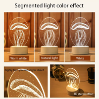 Décorations de Noël 3d illusion led lampe acrylique veilleuse