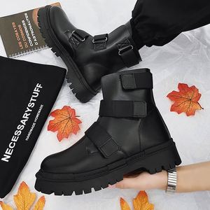 Bottes en cuir tendance pour hommes, nouvelles bottes pour hommes automne et hiver - Product Image 4